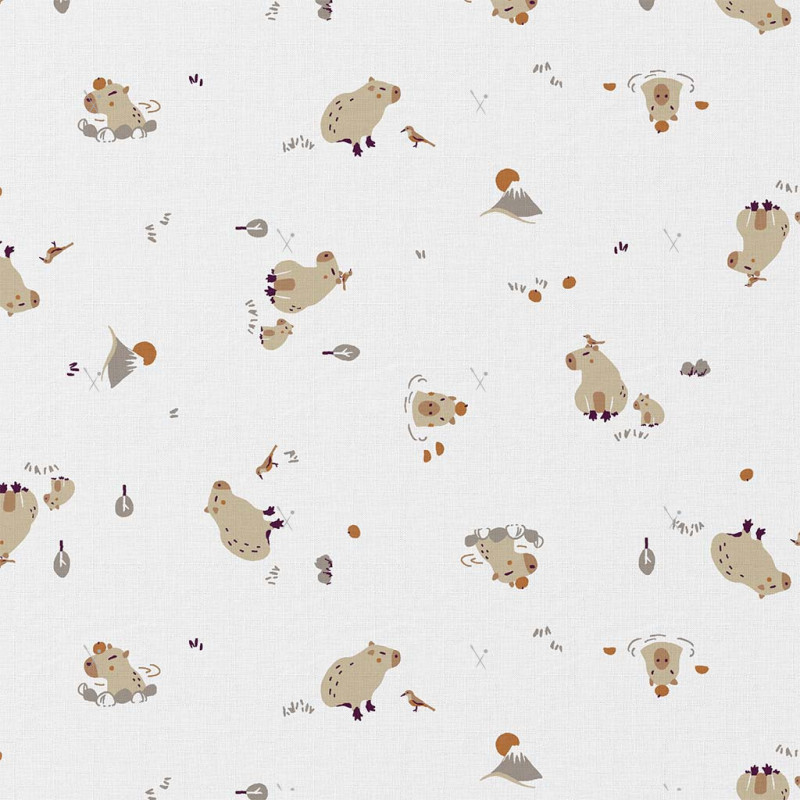 Coated  Cotton CAPYBARA White / Linen